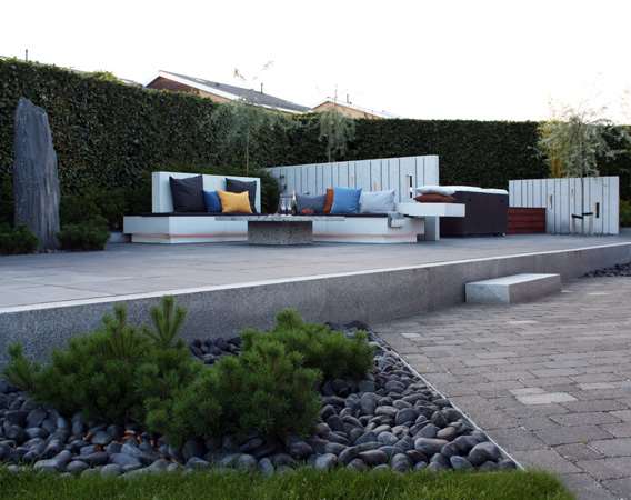 Havedesign i to niveauer tegnet af havearkitekt Tor Haddeland