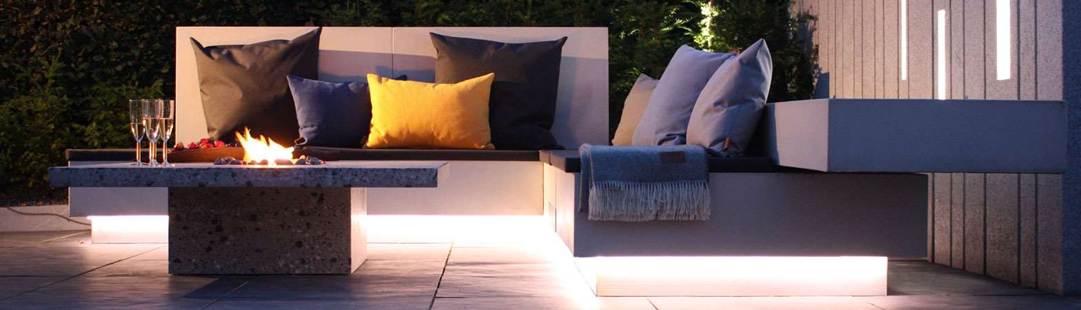 Loungezone tegnet af havearkitekt Tor Haddeland