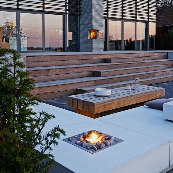 Haddeland Lounge med bålet Olymp Fireplace
